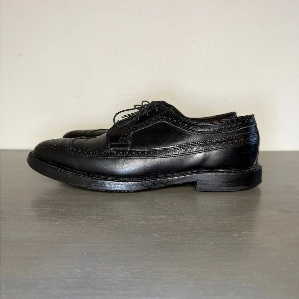 Allen Edmonds MacNeil Black Leather Wingtip Men's Dress Shoes Size 9.5 D Oxford